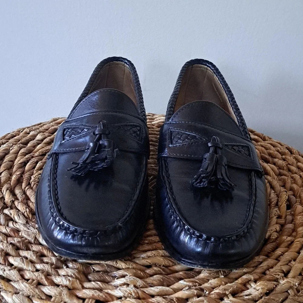 Allen Edmonds Mens  Maxfield Classic‎ Dress Black Leather Tassel Loafers S-10.5D